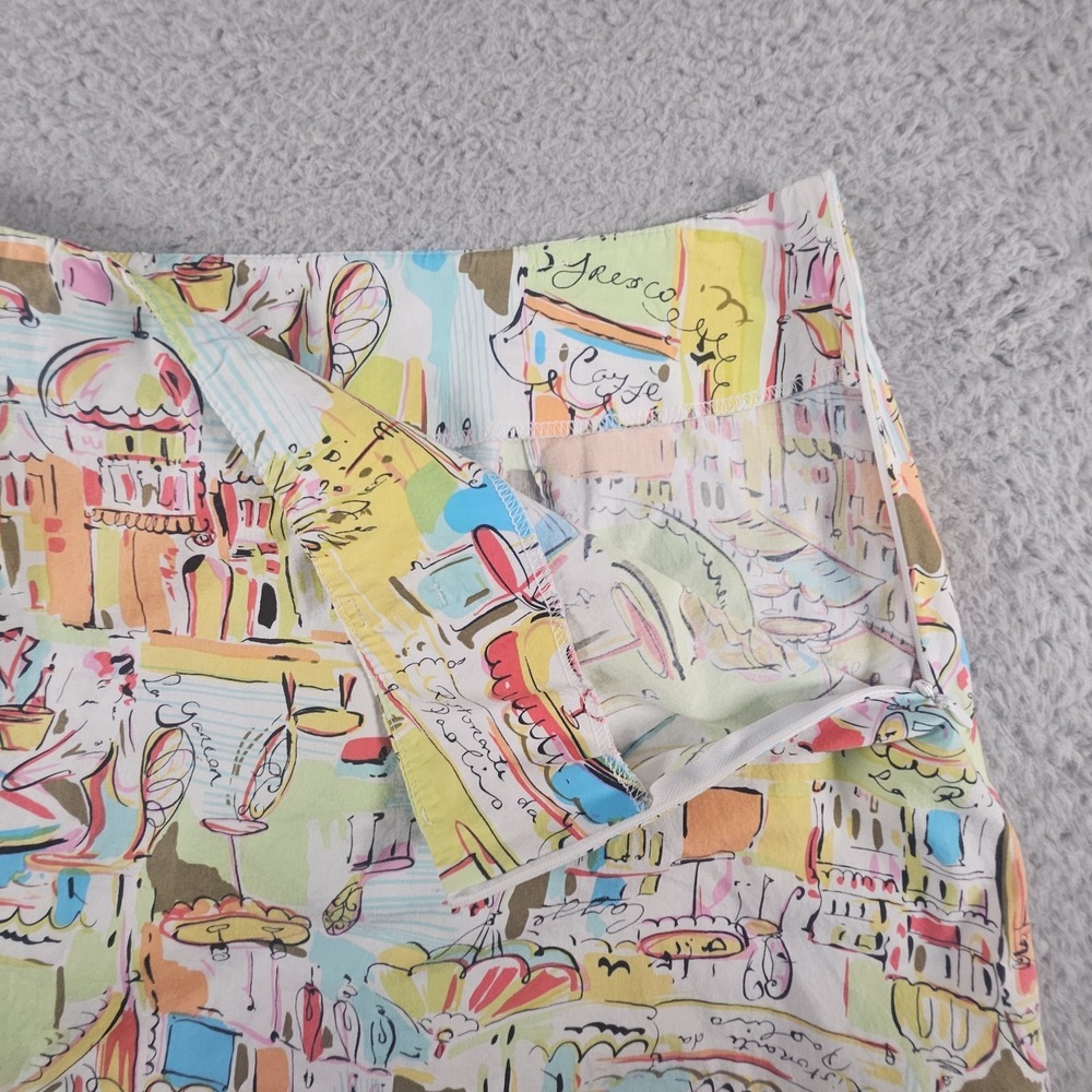 Vtg 90s Y2K Skirt Woman 30"Graphic AOP Print Villa City Eatery Wearable Art Boho - Picture 4 of 10